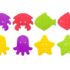 Set de mini-covorase anti-alunicare Roxy Kids Sea Animals, 8 buc., bright colors (RBM-010-8)